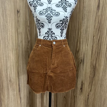 Pull & Bear barna kord szoknya (M)