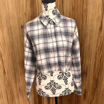 Bershka crop kockás ing (M)