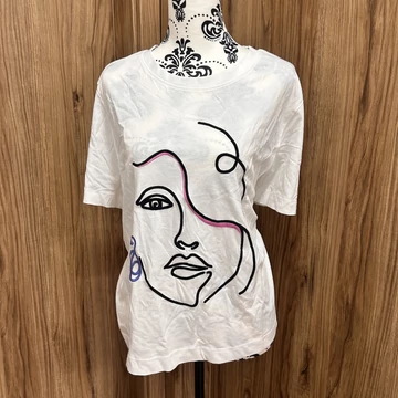 C&A fehér mintás póló (XXL)