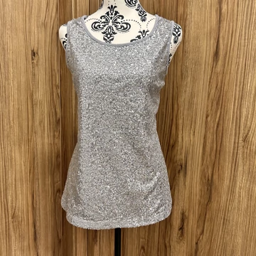 Esmara flitteres ezüst/szürke topp (L)