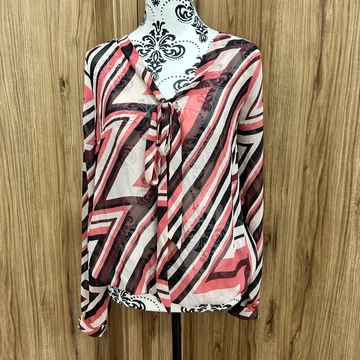 George korall-fekete mintás lenge ing (L)