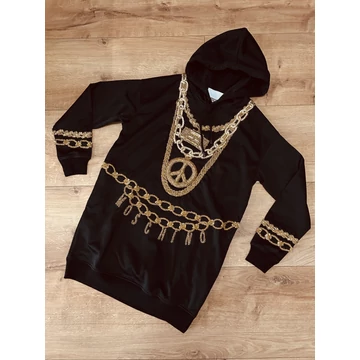 H&M x Moschino fekete kapucnis pulóver (S)