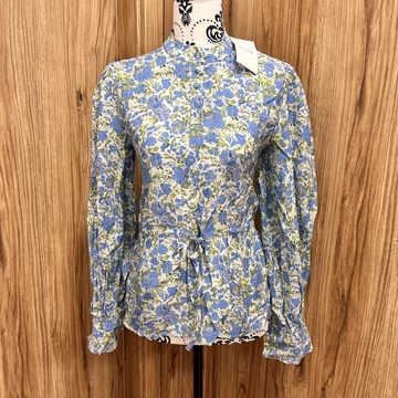 Vila kék virág mintás blúz (S)
