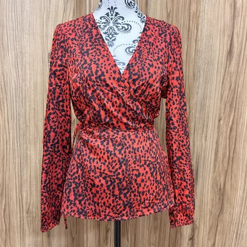 Influence piros átkötős blúz (L)