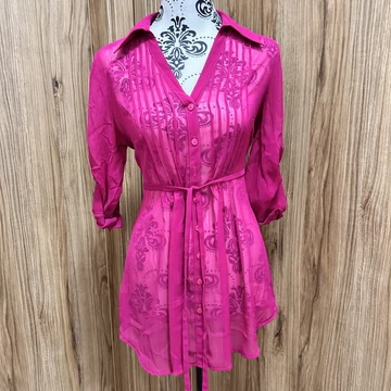 Papaya pink áttetsző ingruha (M)