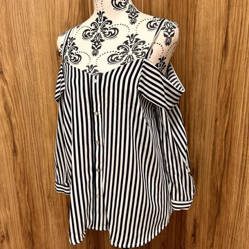 Papaya csíkos ejtett vállú ing (L) Új!