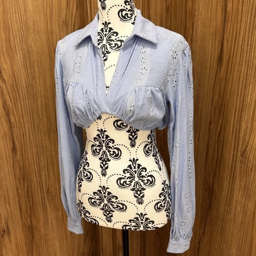 Pretty Little Thing kék crop ing (S)