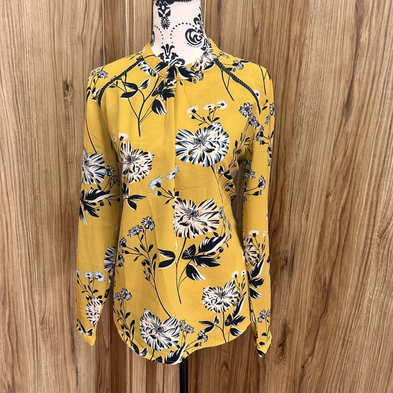 Only mustár virág mintás blúz (M)