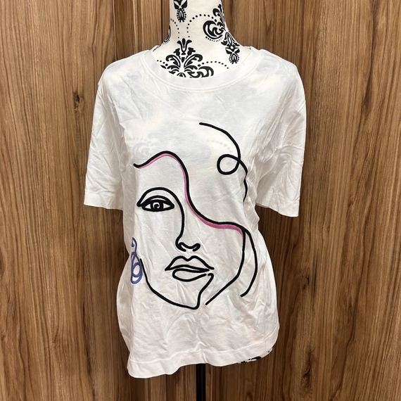 C&A fehér mintás póló (XXL)