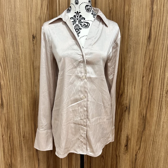 H&M fényes bézs hosszú ujjú ing (M) Új!