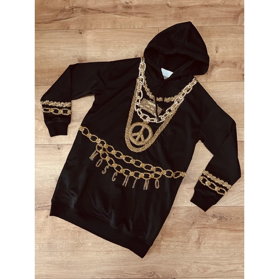 H&M x Moschino fekete kapucnis pulóver (S)