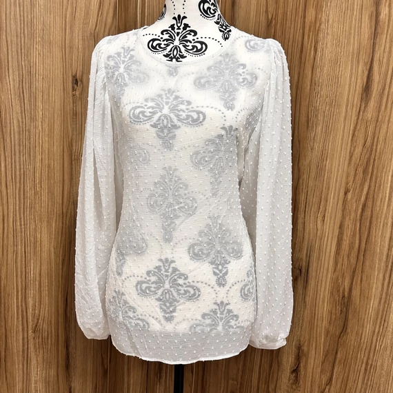 Primark feéhr pöttyös áttetsző blúz 3XL