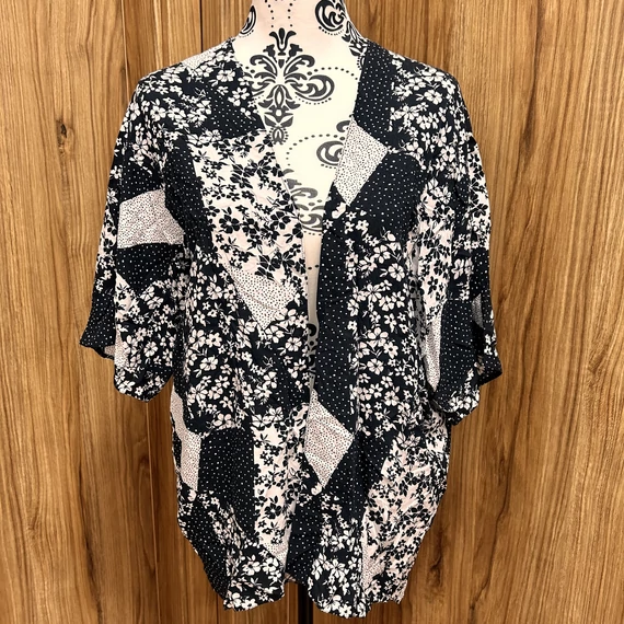 George fekete fehér lenge kardigán (S-M)