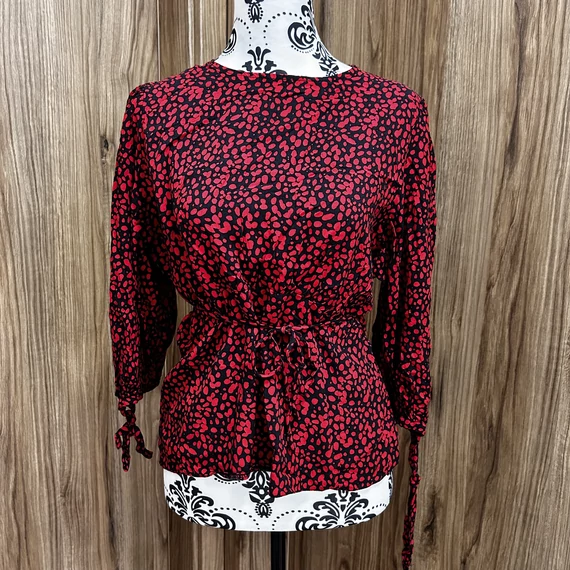 New Look piros fekete megkötős blúz (XXL)