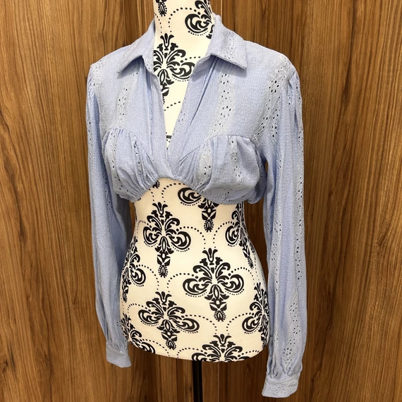 Pretty Little Thing kék crop ing (S)