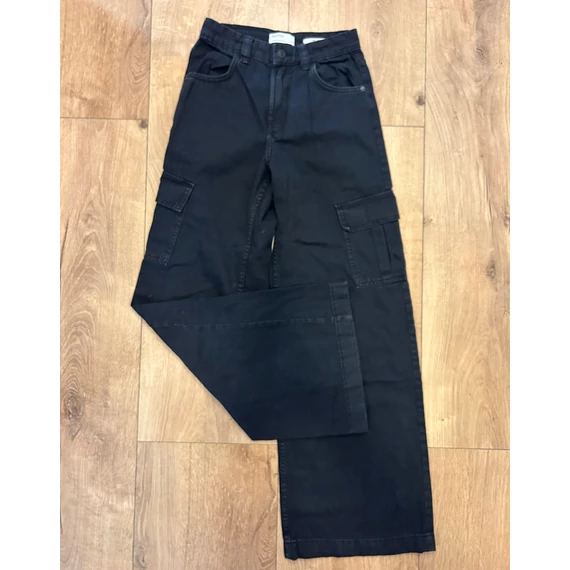 Bershka fekete wide leg farmer nadrág (34)